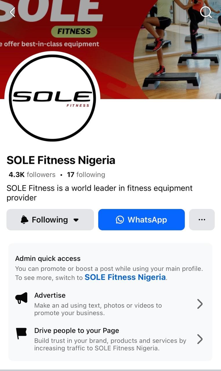 Sole Fitness Nigeria Facebook