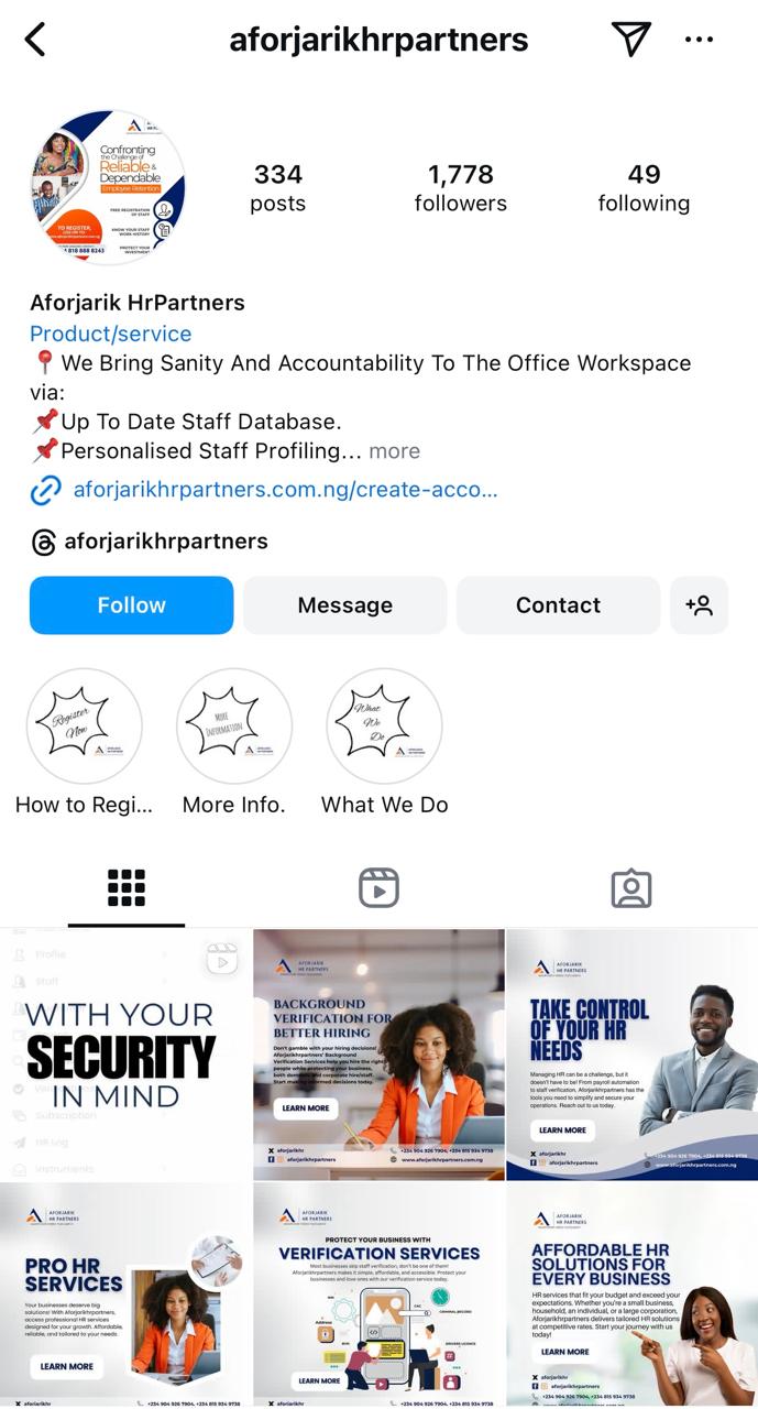 Afor Instagram